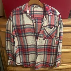 Donating soon! Red and Blue Plaid Button-Up Shirt